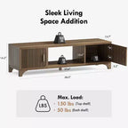 Meuble TV Mid-Century Modern pour téléviseurs de 55 à 65 po avec portes cannelées et étagère ouverte