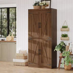 Meuble de rangement de cuisine de 180 cm de haut, placard autonome avec étagères réglables, meuble de bar à café en bois pour salon et cuisine