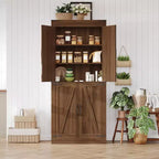 Meuble de rangement de cuisine de 180 cm de haut, placard autonome avec étagères réglables, meuble de bar à café en bois pour salon et cuisine