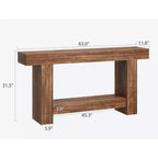 Table console longue à 2 niveaux, table d'appoint de style ferme derrière le canapé pour l'entrée, le couloir, le salon