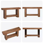 Table console longue à 2 niveaux, table d'appoint de style ferme derrière le canapé pour l'entrée, le couloir, le salon
