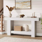 Table console longue à 2 niveaux, table d'appoint de style ferme derrière le canapé pour l'entrée, le couloir, le salon