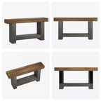Table console longue à 2 niveaux, table d'appoint de style ferme derrière le canapé pour l'entrée, le couloir, le salon