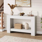 Table console longue à 2 niveaux, table d'appoint de style ferme derrière le canapé pour l'entrée, le couloir, le salon