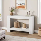 Table console longue à 2 niveaux, table d'appoint de style ferme derrière le canapé pour l'entrée, le couloir, le salon