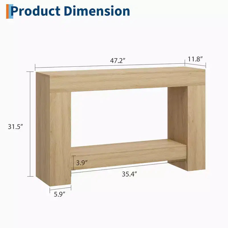 Table console longue à 2 niveaux, table d'appoint de style ferme derrière le canapé pour l'entrée, le couloir, le salon