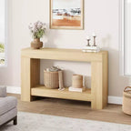 Table console longue à 2 niveaux, table d'appoint de style ferme derrière le canapé pour l'entrée, le couloir, le salon