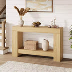 Table console longue à 2 niveaux, table d'appoint de style ferme derrière le canapé pour l'entrée, le couloir, le salon
