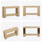Table console longue à 2 niveaux, table d'appoint de style ferme derrière le canapé pour l'entrée, le couloir, le salon