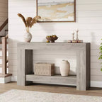 Table console longue à 2 niveaux, table d'appoint de style ferme derrière le canapé pour l'entrée, le couloir, le salon