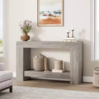 Table console longue à 2 niveaux, table d'appoint de style ferme derrière le canapé pour l'entrée, le couloir, le salon