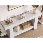 Table console longue à 2 niveaux, table d'appoint de style ferme derrière le canapé pour l'entrée, le couloir, le salon