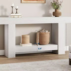 Table console longue à 2 niveaux, table d'appoint de style ferme derrière le canapé pour l'entrée, le couloir, le salon