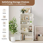 Étagère de 112 cm de hauteur avec portes et étagère réglable – Armoire de rangement blanche