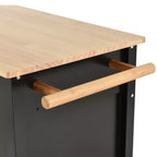 Dessert de cuisine roulant sur roulettes avec plateau en bois massif et roulettes verrouillables, 137,9 cm de large, meuble à 4 portes et deux tiroirs, porte-épices