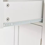 Dessert de cuisine roulant sur roulettes avec plateau en bois massif et roulettes verrouillables, 137,9 cm de large, meuble à 4 portes et deux tiroirs, porte-épices