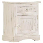 vidaXL Bedside Cabinet White 15.7x11.8x19.7 Solid Mango Wood