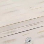 Table de chevet vintage en manguier massif avec tiroir et placard – Blanc