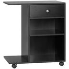 Mobile Printer Stand, Rolling File Cabinet Cart with Wheels, Adjustable Shelf, Drawer and CPU Stand