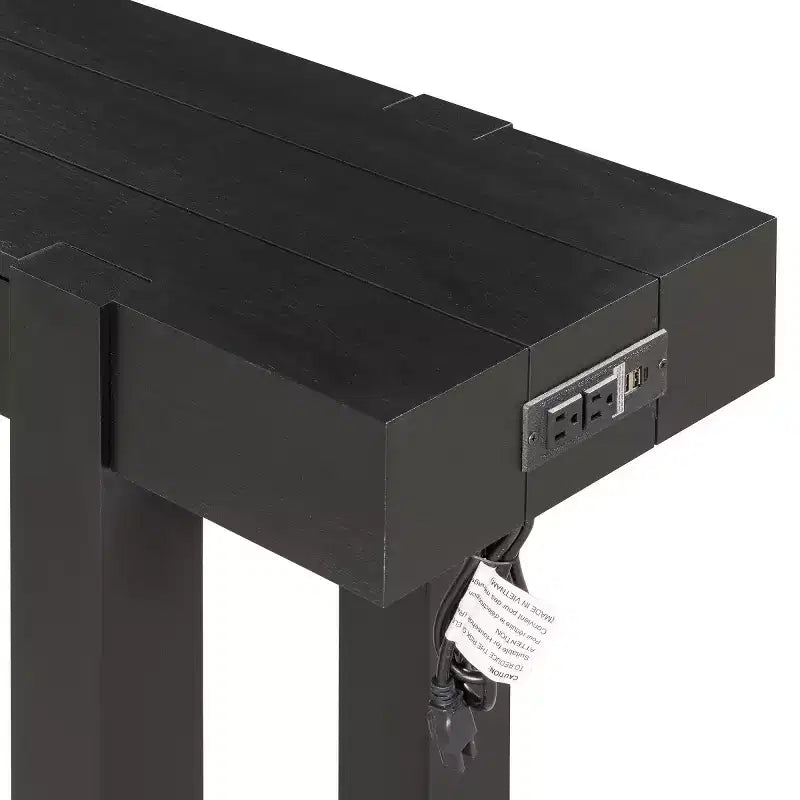 Console de 47 po avec tiroir, placage de frêne et prise de courant intégrée