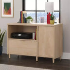 Buffet TV Mid-Century avec Rangement de Documents et Étagère Réglable