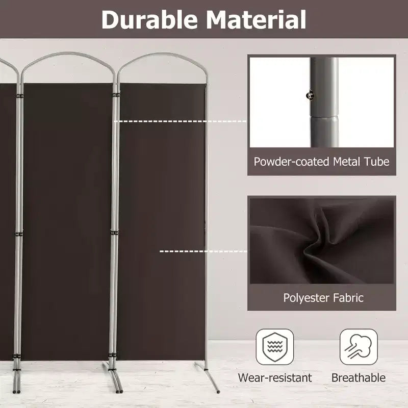 Séparateur de pièce pliant 4 panneaux Paravent en tissu 1,8 m de haut pour l'intimité