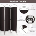 Séparateur de pièce pliant 4 panneaux Paravent en tissu 1,8 m de haut pour l'intimité