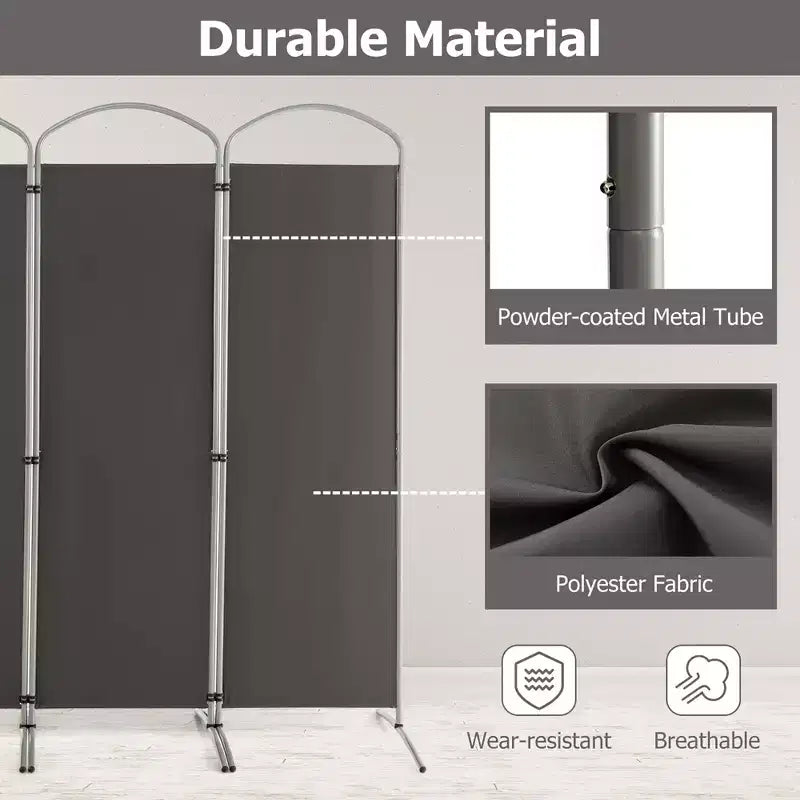 Séparateur de pièce pliant 4 panneaux Paravent en tissu 1,8 m de haut pour l'intimité