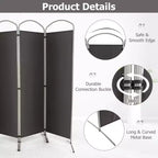Séparateur de pièce pliant 4 panneaux Paravent en tissu 1,8 m de haut pour l'intimité