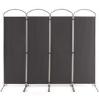 Séparateur de pièce pliant 4 panneaux Paravent en tissu 1,8 m de haut pour l'intimité