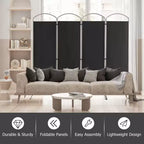 Séparateur de pièce pliant 4 panneaux Paravent en tissu 1,8 m de haut pour l'intimité