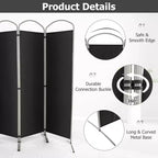 Séparateur de pièce pliant 4 panneaux Paravent en tissu 1,8 m de haut pour l'intimité