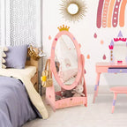 Miroir sur pied pleine longueur pour enfants avec rangement – Princesse Rose