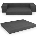 Costway 8-Inch Folding Sofa Bed with High-density Foam & Washable Cover Twin/Queen Size